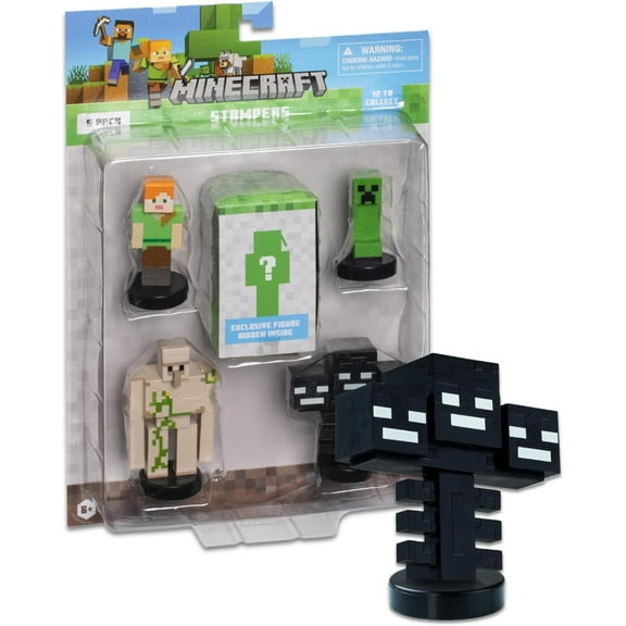 P.M.I. Licensed Mine Craft Self-Inking Stampers | Deluxe 5 Pack Collector Sets - Game Signature Style Mine Craft Characters - 2.5in. Tall (Alex Collection)