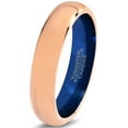thumbnail image 1 of P. Manoukian Tungsten Wedding Band Ring 4mm for Men Women Blue 18k Rose Gold Plated Dome Polished Lifetime Guarantee Size 10, 1 of 4
