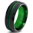 thumbnail image 1 of P. Manoukian Tungsten Wedding Band Ring 8mm for Men Women Green Black Beveled Edge Brushed Polished Lifetime Guarantee Size 13, 1 of 4