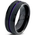 thumbnail image 1 of P. Manoukian Tungsten Wedding Band Ring 8mm for Men Women Purple Black Beveled Edge Brushed Polished Lifetime Guarantee Size 5, 1 of 4