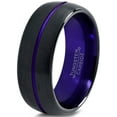 thumbnail image 1 of P. Manoukian Tungsten Wedding Band Ring 8mm for Men Women Purple Black Domed Brushed Polished Lifetime Guarantee Size 9.5, 1 of 4