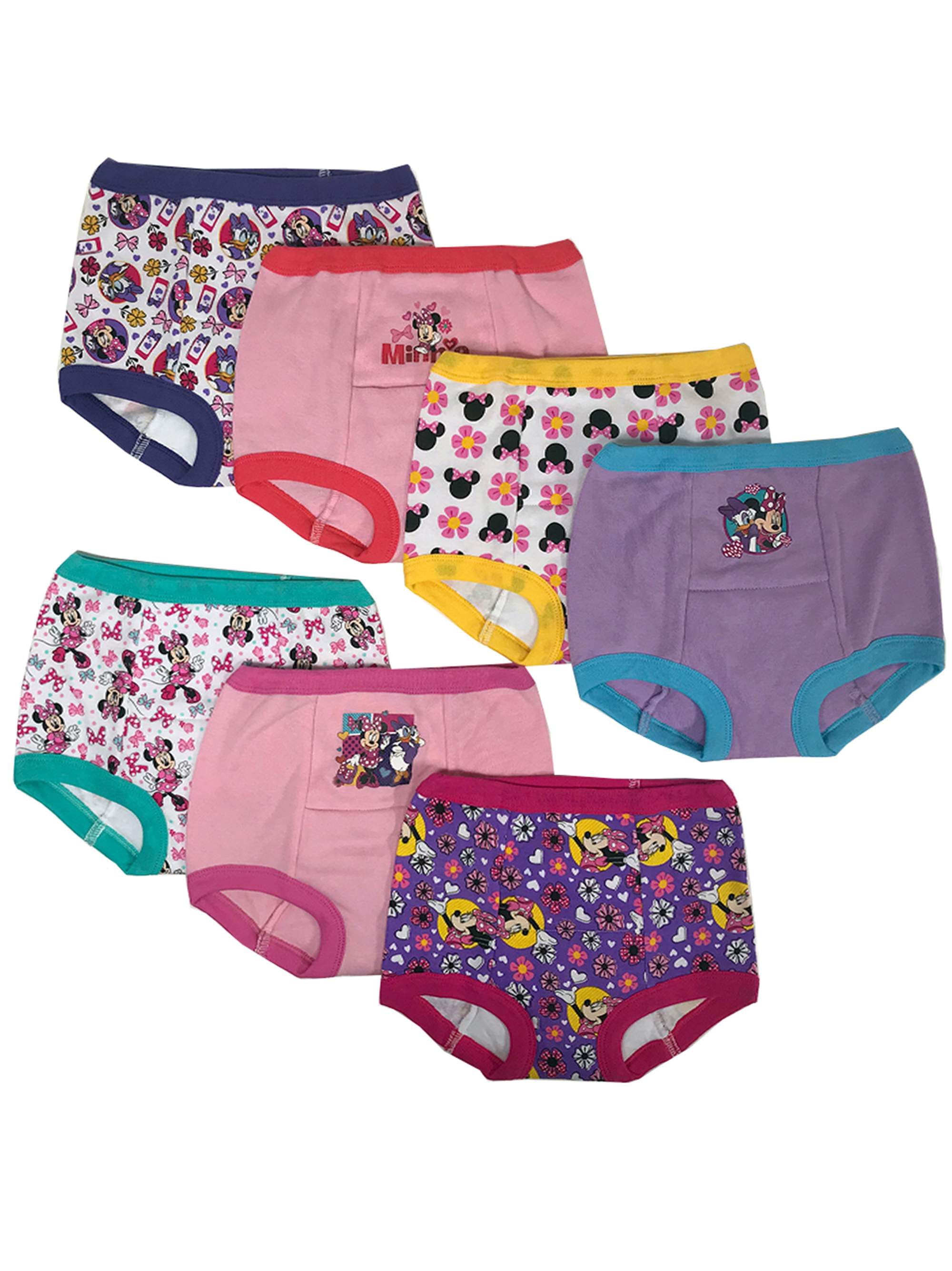 P) Minnie Mouse Toddler Girl Training Underwear, 7-Pack, Sizes 18M-4T 