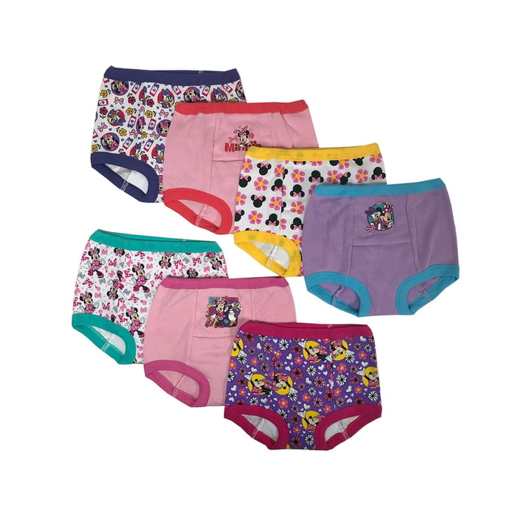 (P) Minnie Mouse Toddler Girl Training Underwear, 7-Pack, Sizes 18M-4T