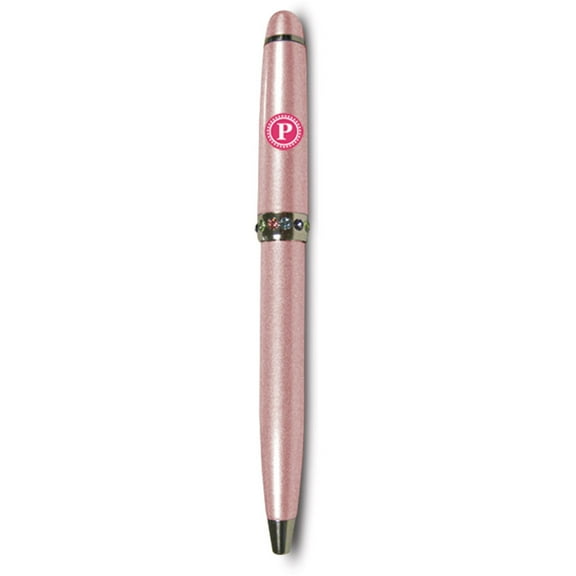 Pavilion Gift Company - "P" Monogrammed Pink Pen - 4.25" with Colored Gems