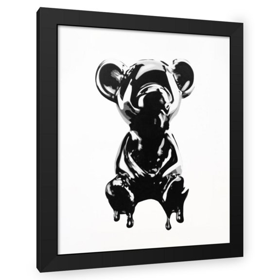 P Muir 12x14 Black Modern Wood Framed Wall Art Titled - Chrome Bear