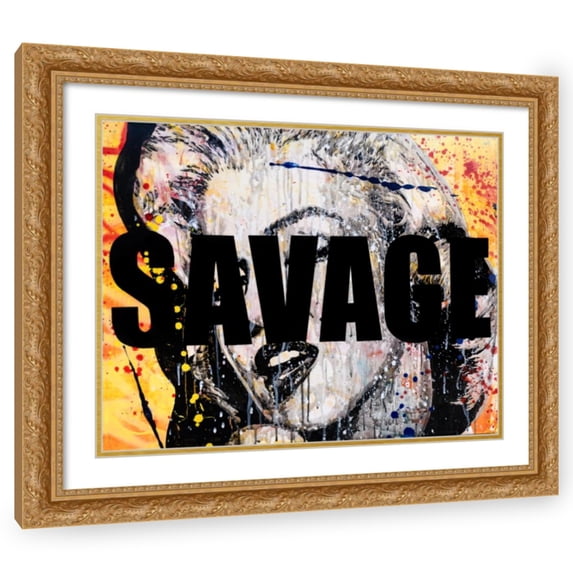 P Muir 14x12 Gold Ornate Wood Framed With Double Matting Wall Art Titled - Savage Eyes