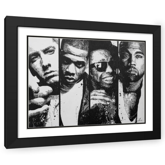 P Muir 32x25 Black Ornate Wood Framed With Double Matting Wall Art Titled - Rappers