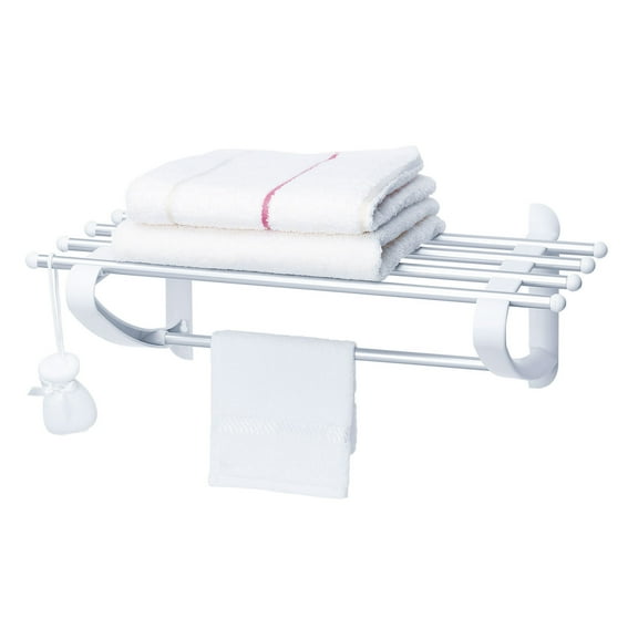 P. Nova Towel and Laundry Hangers for Organized and Aesthetic Bathroom, Aluminum (White)