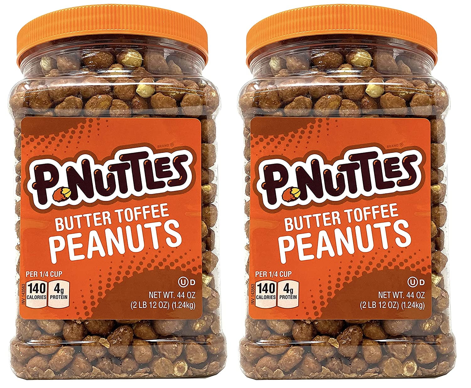 PNuttles Butter Toffee Peanuts 44 Ounce Jar (Pack of 2) Made in the