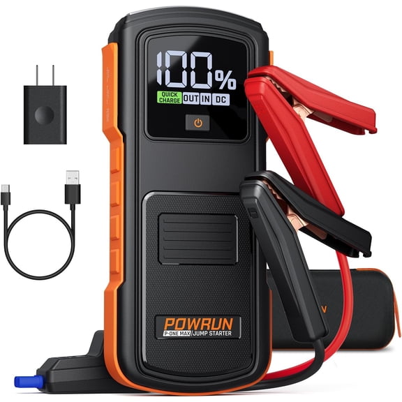 P-ONE MAX Jump Starter, 4000A Portable Box, Car Starter Battery Pack for All Gas or Diesel Engines up to 10.0L, 12V with a Carrying Case