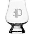 thumbnail image 1 of P Old English Monogrammed Etched 2.5oz Glencairn Wee Whisky Glass, 1 of 1