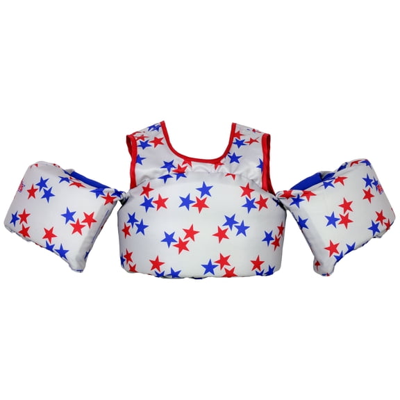 Paddle Pals U.S. Coast Guard Approved Life Jacket for Children (33-55 lbs.) – Safety Swim Vest with Arm Bands, Red, White and Blue