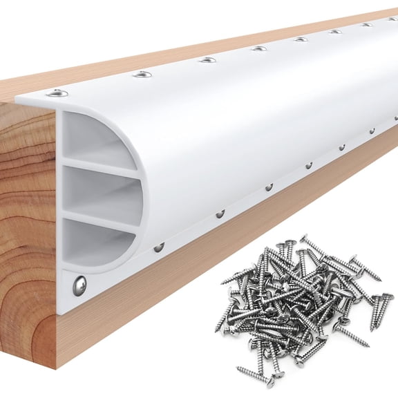 P-Profile Dock Bumpers, 2 Separate 1.4 ft Sections, 2.8 ft White Non-Marking PVC Dock Edging, Heavy-Wall Marine-Grade Fender for Boat Hull & Dock Protection with 304 Screws & Drill Bit