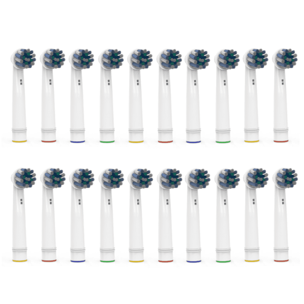 PÜRDENT Replacement Toothbrush Heads Compatible with Oral B & Braun Electric Toothbrushes (Multi-Color Cross, XLarge Pack 20)