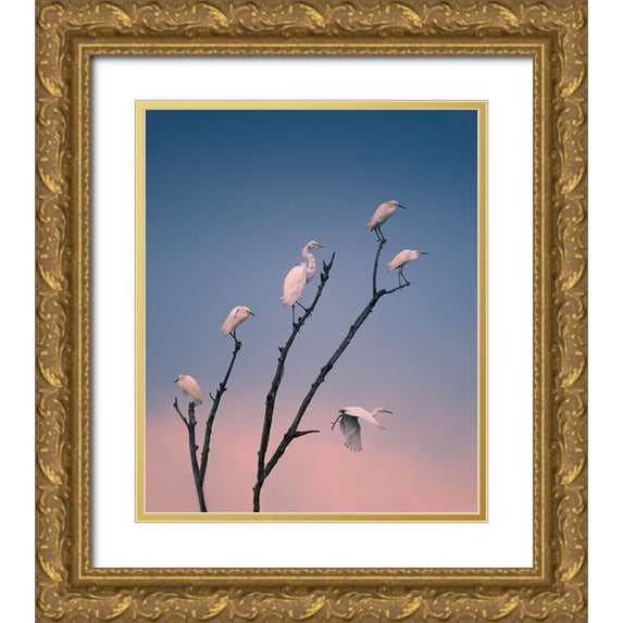P., Ruiqing 26x31 Gold Ornate Wood Framed with Double Matting Museum Art Print Titled - Social Distancing