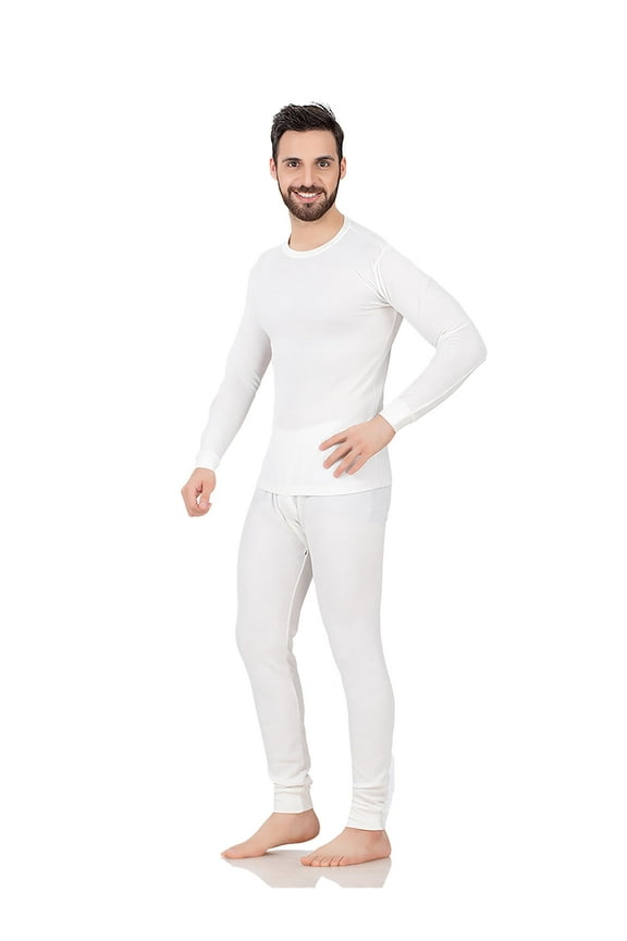 Cotton Waffle Knit Thermal Underwear Set 2pc for Men Shirt Long John