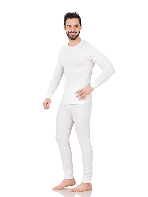 Cotton Waffle Knit Thermal Underwear Set 2pc for Men Shirt Long John