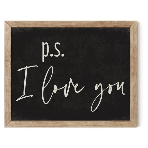P.S. I Love You Canvas Wall Art - 11x14 - Unframed Print