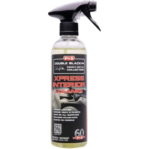 P & S Professional Detail Products Xpress Interior Cleaner Safe for Leather, Vinyl, Plastic & More, Removes Dirt, Grease & Oil, No Residue, Fresh Scent, No Dilution Needed - 16 oz Spray