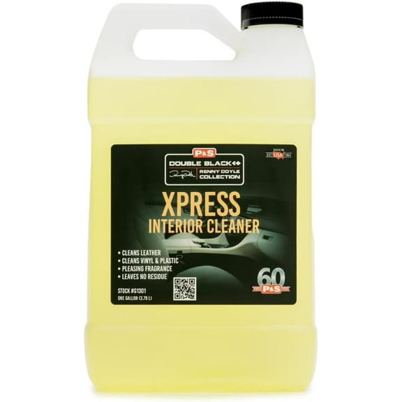 P & S Professional Detail Products Xpress Interior Cleaner Safe for Leather, Vinyl, Plastic & More, Removes Dirt, Grease & Oil, No Residue, Fresh Scent, No Dilution Needed - 1 Gallon