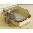 thumbnail image 1 of P Semi-Enclosed Cat Litter Box Splashproof Kitten Toilet Tray Pet Cleaning Basin with High Sides for Indoor Use, 1 of 10