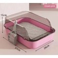 thumbnail image 1 of P Semi-Enclosed Cat Litter Box Splashproof Kitten Toilet Tray Pet Cleaning Basin with High Sides for Indoor Use, 1 of 9