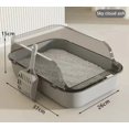 thumbnail image 1 of P Semi-Enclosed Cat Litter Box Splashproof Kitten Toilet Tray Pet Cleaning Basin with High Sides for Indoor Use, 1 of 9