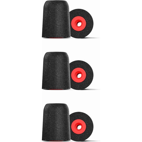 P-Series | Memory Foam Replacement Ear Tips Designed for Etymotic, NuForce, ISOtunes PRO, Q-Jays, & More | Superior Noise Isolation, Ultimate Comfort, Secure Fit | Black, Medium (3 Pairs)