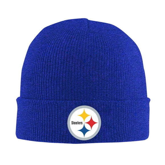 P_Steelers Team Warm Winter Vintage Knitted Hat For Men And Women Cooling Performance Hip-Hop Acrylic Knit Cuff Beanie Caps Blue