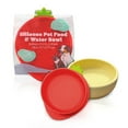 thumbnail image 1 of P.T. Supply Co. Red Small Strawberry Shaped Silicone Pet Bowl with Non-Slip Suction Base, 1 of 7