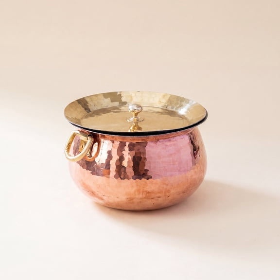 PTAL 9 Inch Copper Dutch Oven 4.6 Quart Stew Pot