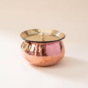 P TAL Pure Copper Dutch Oven - 4.72 Quarts, 9 Inch Non Stick, Brass Lid