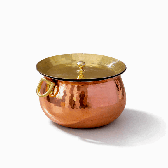 PTAL 9 Inch Copper Dutch Oven 4.6 Quart Stew Pot