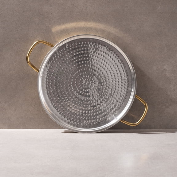 P-TAL Brass Dosa Tawa with Insulated Handles, 12" Tin Coated Brass Dosa Tava with Ayurvedic Benefits | Naturally Nonstick and Chemical Free (Free 30ml Copper & Brass Cleaning Solution)