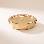 P TAL Pure Brass Lagan Handi - 6.2 Qt, 13.75 Inches Hammered Pot with Lid