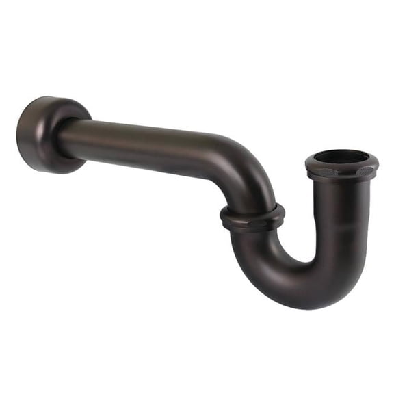 P-Trap with Box Flange - Oil Rubbed Bronze - 1.5 in. Diameter - Durable Brass