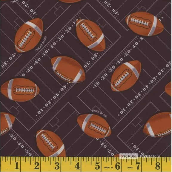 P.U.L. PUL Polyurethane Laminate Football Black 112119 Footballs Fields Sports 60" Wide Water Resistant Fabric by the Yard (103286)