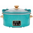 thumbnail image 1 of P.W. 6 QT Slow Cooker, Locking, Digital, Stainless Steel Housing Lid, Digital Healthy Eating, Easy Programming of Time and Temperature, Removable Stoneware (Teal Speckle), 1 of 10