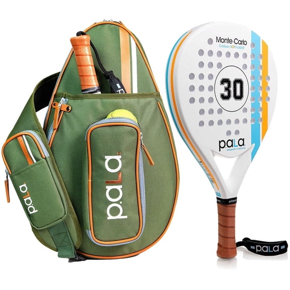 Padel Set Racket with Bag Carbon Fiber P.ala USA (GREEN & WHITE)