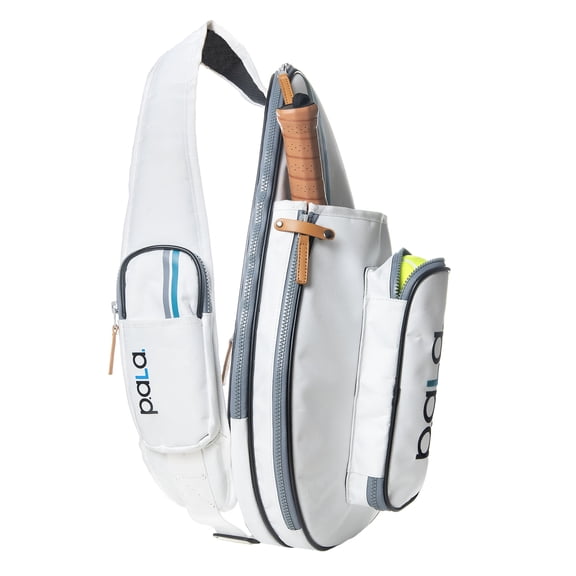 P.ala Padel and Pickleball Bag for Men and Women Tennis Padel Sling Bag Backpack - Great for Padel, Tennis, Racquet ball, Squash & Pickeball with fence hook. (White)