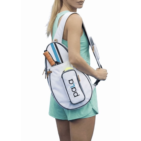 P.ala Padel and Pickleball Bag for Men and Women Tennis Padel Sling Bag Backpack - Great for Padel, Tennis, Racquet ball, Squash & Pickeball with fence hook. (White)