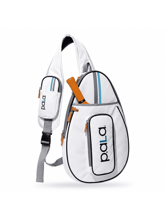 Padel and Pickleball Bag for Men and Women Tennis Padel Sling Bag Backpack - Great for Padel, Tennis, Racquet ball, Squash & Pickeball with fence hook. (White)