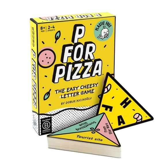 P for Pizza Board Game: Build a Giant Pizza Slice Before Anyone Else Family Word Travel Game Great for Adults and Kids