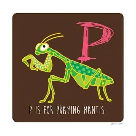 P is For Praying Mantis Poster Print by Stephanie Marrott