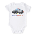 thumbnail image 1 of P is for Police Baby Bodysuit, Newborn Outfit, Baby Clothes, Gift&nbsp;for&nbsp;Children 6-9m White, 1 of 2