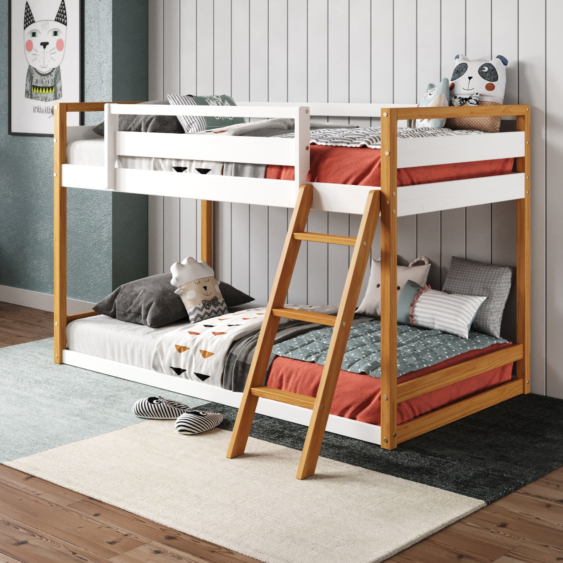 Two tone bunk bed discount