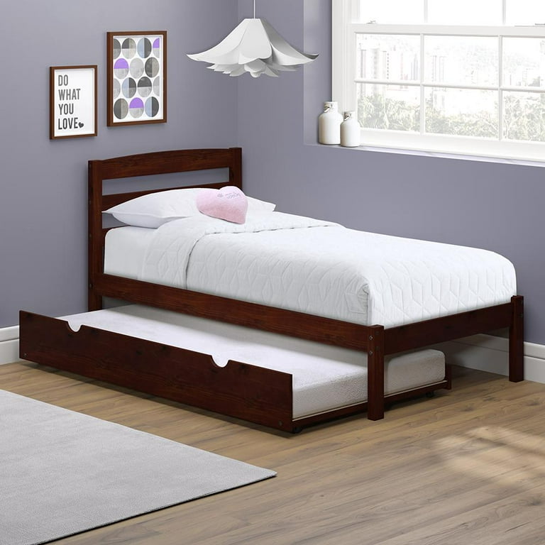 P kolino Twin Bed with Twin Trundle Bed Dark Cherry