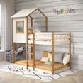 thumbnail image 1 of P'kolino Twin over Twin Tree House Low Bunk Bed - White/Natural, 1 of 6