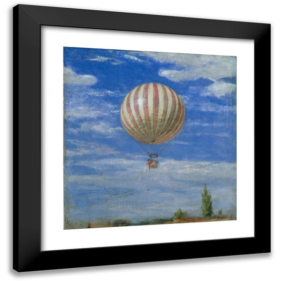 Pál Szinyei Merse 12x13 Black Modern Framed Museum Art Print Titled - The Balloon (1878)