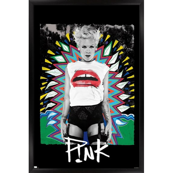 P!nk - Lips Wall Poster, 22.375" x 34", Framed
